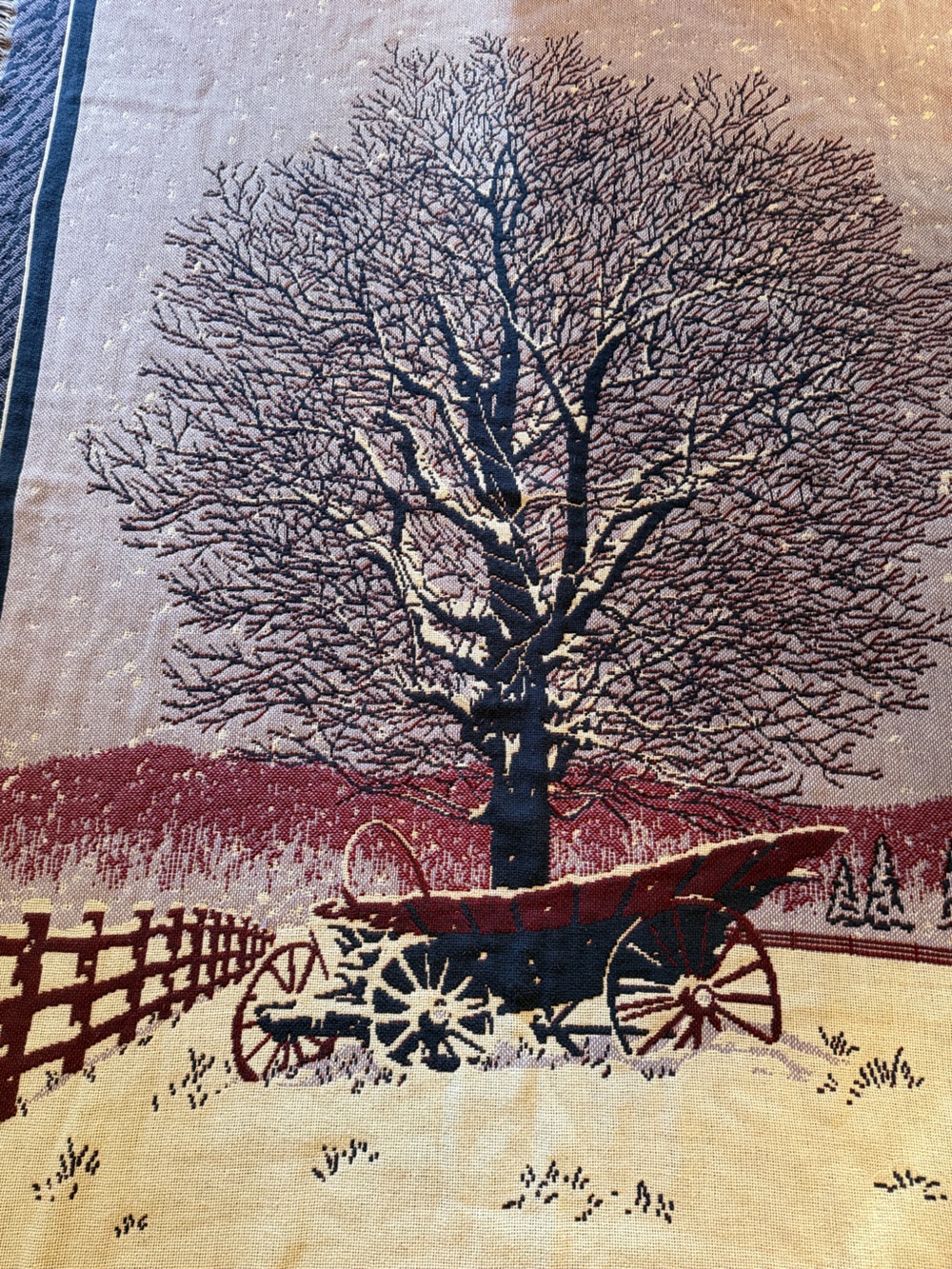 Tapestry by Bob Timberlake Winter Scene Wall Hanging or Throw 66 x 50 Vintage - Picture 5 of 7